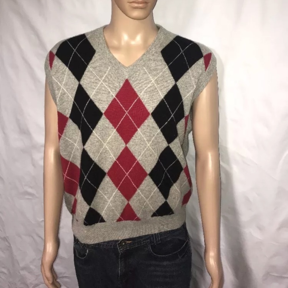 Ben Hogan Lg 100% Cashmere Argyle Pattern